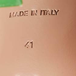 Pre Owned Amina Muaddi Green PVC Begum Crystal Embellished Slingback Pumps Size 41