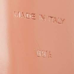 Pre Owned Amina Muaddi Silver PVC Rosie Slide Sandals Size 38.5