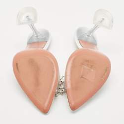 Pre Owned Amina Muaddi Silver PVC Rosie Slide Sandals Size 38.5