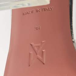 Pre Owned Amina Muaddi Transparent PVC Rosie Slide Sandals Size 38