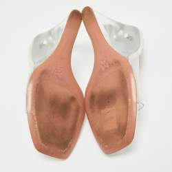 Amina Muaddi Transparent PVC Lupita Wedge Sandals Size 37
