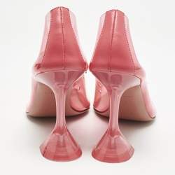 Amina Muaddi Pink PVC Begum Crystal Embellished Pointed Toe Pumps Size 37