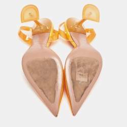 Amina Muaddi Orange PVC Rosie Slingback Pumps Size 41