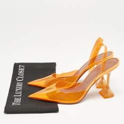 Amina Muaddi Orange PVC Rosie Slingback Pumps Size 41