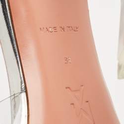 Pre Owned Amina Muaddi Transparent PVC Rosie Slide Sandals Size 38