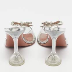 Pre Owned Amina Muaddi Transparent PVC Rosie Slide Sandals Size 41