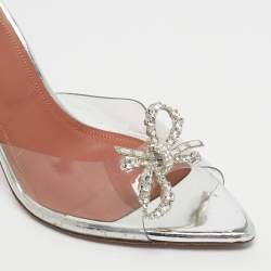 Pre Owned Amina Muaddi Transparent PVC Rosie Slide Sandals Size 41