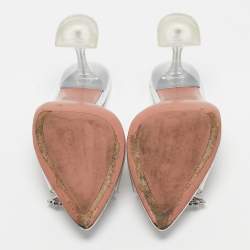 Pre Owned Amina Muaddi Transparent PVC Rosie Slide Sandals Size 41