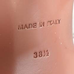 Pre Owned Amina Muaddi Transperent PVC Crystal Embellished Julia Mule Sandals Size 38.5