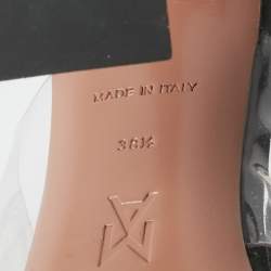 Pre Owned Amina Muaddi Black Satin Zula Crystals Ankle Wrap Sandals Size 38.5