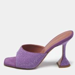 AMINA MUADDI 14S363514LUPMINT 関税送料込 Amina Muaddi Transparent PVC Dalida Slides Size 40.5 Amina