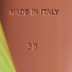 Pre Owned Amina Muaddi Neon Yellow PVC Holli Glass Slingback Pumps Size 38