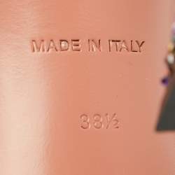 Pre Owned Amina Muaddi Multicolor Glitter Gilda Crystal Embellished Mules Size 38.5