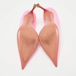 Pre Owned Amina Muaddi Pink Leather Sharon Pumps Size 39
