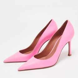 Pre Owned Amina Muaddi Pink Leather Sharon Pumps Size 39