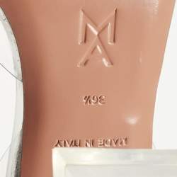 Pre Owned Amina Muaddi Transparent PVC Begum Slingback Pumps Size 36.5