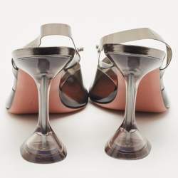 Pre Owned Amina Muaddi Transparent PVC Begum Slingback Pumps Size 41