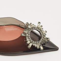 Pre Owned Amina Muaddi Transparent PVC Begum Slingback Pumps Size 41
