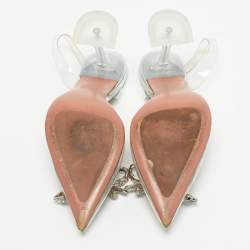 Pre Owned Amina Muaddi Transparent PVC Rosie Pumps Size 35.5