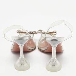 Pre Owned Amina Muaddi Transparent PVC Rosie Pumps Size 35.5