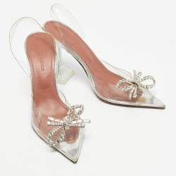 Pre Owned Amina Muaddi Transparent PVC Rosie Pumps Size 35.5