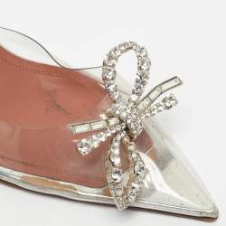 Pre Owned Amina Muaddi Transparent PVC Rosie Pumps Size 35.5