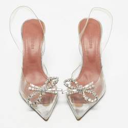 Pre Owned Amina Muaddi Transparent PVC Rosie Pumps Size 35.5