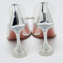 Pre Owned Amina Muaddi Transparent PVC Rosie Pumps Size 37