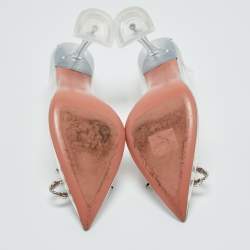 Pre Owned Amina Muaddi Transparent PVC Rosie Pumps Size 37