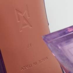 Pre Owned Amina Muaddi Purple PVC lupita Slide Sandals Size 37