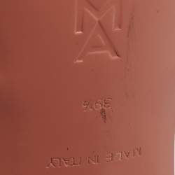 Pre Owned Amina Muaddi Gold/Silver Metal Henson Slide Sandals Size 39.5