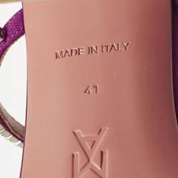 Pre Owned Amina Muaddi Purple Satin Gilda Ankle Strap Sandals Size 41