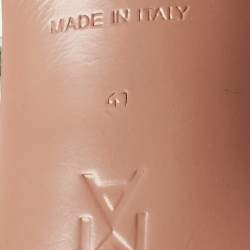 Pre Owned Amina Muaddi Mint Green PVC Crystal Embellished Gilda Slide Sandals Size 41