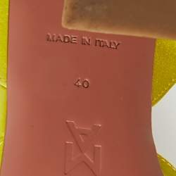 Pre Owned Amina Muaddi Yellow Satin Begum Slingback Pumps Size 40