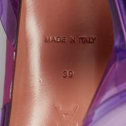 Pre Owned Amina Muaddi Purple PVC Begum Pumps Size 39