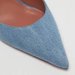 Pre Owned صندل أمينة معادي مشمع بلاستيك برتقالي نيون زجاج مرئي فتحة كعب مقاس 40