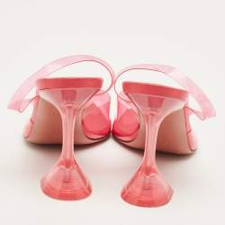 Pre Owned حذاء كعب عالي أمينة معادي هولي بلاستيك وردي مقاس 39