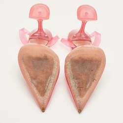 Pre Owned حذاء كعب عالي أمينة معادي هولي بلاستيك وردي مقاس 39