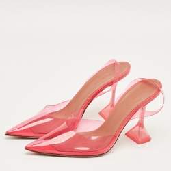 Pre Owned حذاء كعب عالي أمينة معادي هولي بلاستيك وردي مقاس 39