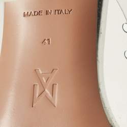 Pre Owned Amina Muaddi Transparent/Silver PVC and Leather Rosie Pointed Toe Pumps Size 41