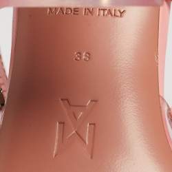 مملوكة مسبقًا حذاء أمينة معادي جيلدا مطرز بالكريستال حجم 38 بي في سي وردي