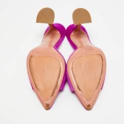 مملوكة مسبقًا Amina Muaddi Caroline Size 41 Purple Calf Hair Slide Sandals