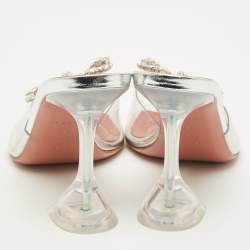مملوكة مسبقًا Amina Muaddi Rosie Size 38.5 Transparent PVC Slide Sandals