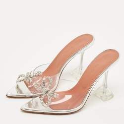 مملوكة مسبقًا Amina Muaddi Rosie Size 38.5 Transparent PVC Slide Sandals
