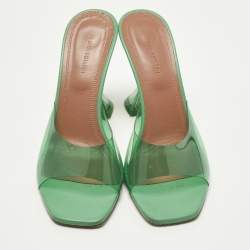 مملوكة مسبقًا Amina Muaddi lupita Size 39 Green PVC Slide Sandals