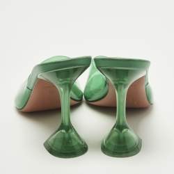 مملوكة مسبقًا Amina Muaddi lupita Size 39 Green PVC Slide Sandals