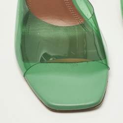 مملوكة مسبقًا Amina Muaddi lupita Size 39 Green PVC Slide Sandals