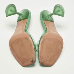 مملوكة مسبقًا Amina Muaddi lupita Size 39 Green PVC Slide Sandals