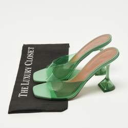 مملوكة مسبقًا Amina Muaddi lupita Size 39 Green PVC Slide Sandals