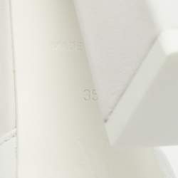 Pre Owned حذاء كعب عالي أمينة معادي شارلوت 95 مقاس 35 جلد أبيض بسير حول الكاحل